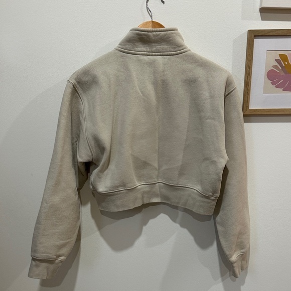 TNA Beige Half-Zip Cropped Sweatshirt Size M - Picture 7 of 8